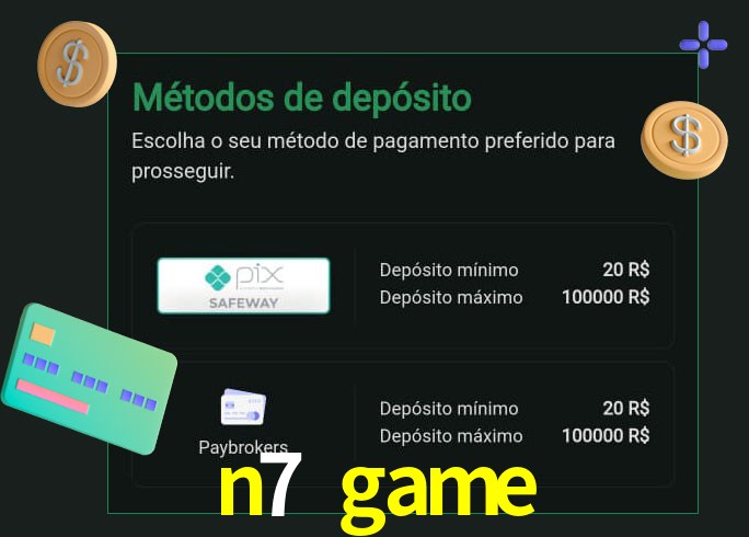 O cassino n7 game oferece uma grande variedade de métodos de pagamento